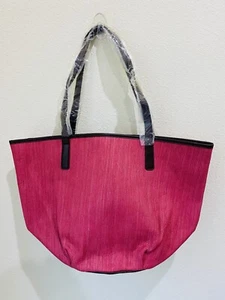 Neiman Marcus Beach Tote Bag ~ Raspberry Pink - Picture 1 of 4