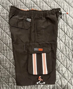 OTB CARGO SHORTS SIZE 8 BOYS Brown Soft Material Elastic Waist Pockets - Picture 1 of 8