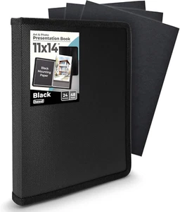 Dunwell 11X14 Art Portfolio Binder with Mounting Paper - (Black) Large Portfolio - Picture 1 of 12