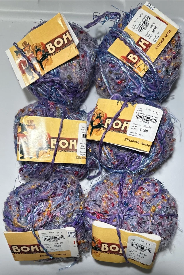 LA BOHEME em PURPLE PINK ORG #5 105yds 100g tecidos misturados Elizabeth Austen - Imagem 1 de 4