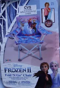 Sedia da campeggio Disney Frozen II Anna Elsa Fold N Go spiaggia piscina età 3-7 nuova con etichette - Foto 1 di 3