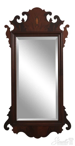 56219EC: HEKMAN Chippendale Inlaid Mahogany Mirror Cover