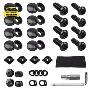 License Plate Screws Kits, Black anti Theft Mounting Hardware for Car Tag Plate - Picture 1 of 7
