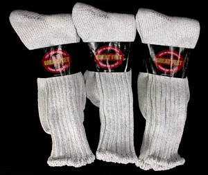 Wool Socks Size 10-13 Wool Blend Ribbed Men Women Elder Hosiery Great Feet USA - Picture 1 of 4