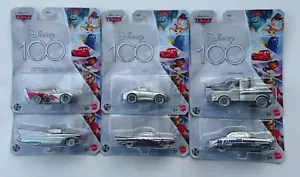 Disney 100 Disney Cars Silver Set Of 6 McQueen, Mater, Doc, Sally, Ramone, Flo - Picture 1 of 6