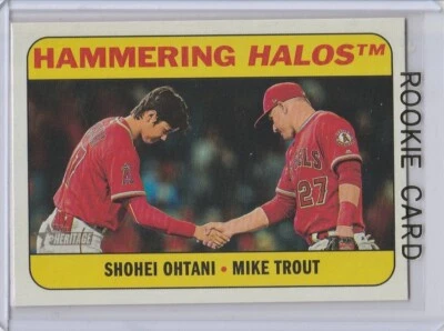SHOHEI OHTANI MIKE TROUT Angel ROOKIE CARD 2018 Topps Heritage Baseball HALOS RC - Image 1 of 2