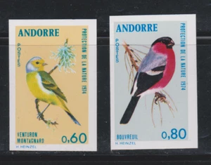 RR ANDORRE FRANCAIS N** MNH YT 240 241 OISEAUX PAIRE NON DENTELE SUPERBE COTE 50 - Picture 1 of 2