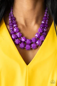 Paparazzi-Jewelry, Summer Excursion - Purple, Orange, Yellow-Necklaces - Picture 1 of 18