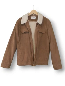 Farah hellbrauner Herrenmantel - Größe L mit Polyesterfutter in Wolloptik - Bild 1 von 6