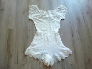 Wild Cat Romper Womens Small White Lace Design Boho Festival Beach Park - Picture 1 of 12