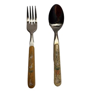 Cubiertos vintage de mermelada Goose County hechos en Taiwán 1 tenedor 1 cuchara - Imagen 1 de 8