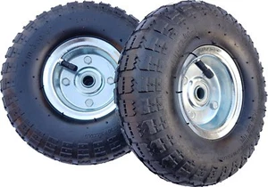 2 x Luftrad Bollerwagen Ø 260 mm 4.10/3.50-4 Bollerwagen Sackkarre silber Rad - Bild 1 von 7