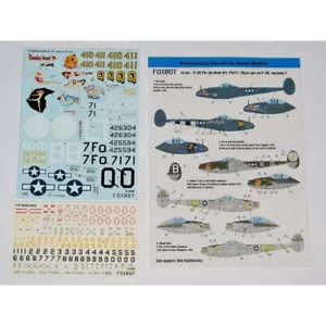 1:48 FOXBOT 48-081 Calcomanías Lockheed P-38 Lightning Pin-Up Arte y Plantillas Parte I - Imagen 1 de 24