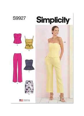 Simplicity Sweetheart Neckline Misses Corsets Pants & Skirt Sewing Pattern S9927 - Image 1 of 2