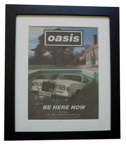 OASIS+Be Here Now+POSTER+AD+RARE ORIGINAL 1997+QUALITY FRAMED+EXPRESS WORLD SHIP - Imagen 1 de 7