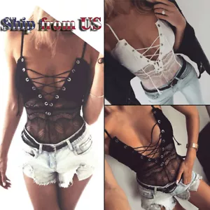 ON SALE!! Lingerie Underwear Deep V Lace Under Layer Tight Bodysuit Pajamas - Picture 1 of 7
