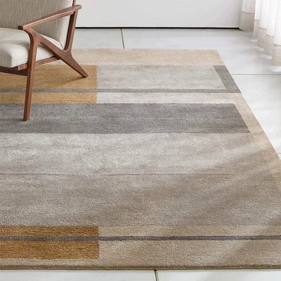 New Hand tufted Color Block Handmade Modern Elegant Woolen Rugs & Carpet - Image 1 of 4