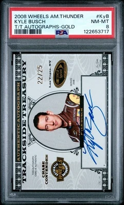 2008 Wheels American Thunder Kyle Busch /25 Gold Auto Autographs PSA 8 NM-MT - Image 1 of 2