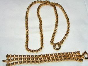 ...JOAN RIVERS...Goldfarbene Kette Halskette & Armband Set... - Bild 1 von 11