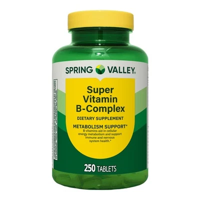 Spring Valley Super Vitamin B-Complex Dietary Supplement Tablets, 250 Count - Image 1 of 3