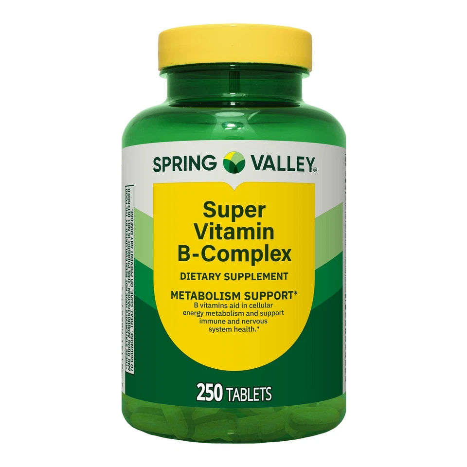 Spring Valley Super Vitamin B-Complex Dietary Supplement Tablets, 250 Count - Image 1 of 3