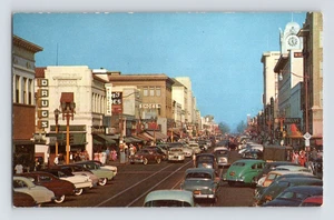 50er Jahre. FOURTH ST. SHOPPING DISTRICT. SANTA ANA, CA POSTKARTE EE21 - Bild 1 von 2
