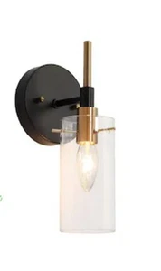 ZEVNI Lumigerda 4.7-in W 1 -Light Matte Black Wall Sconce Qty 2, 7A - Picture 1 of 8