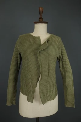 Cárdigan Suéter Verde 100% Algodón Pima Frente Abierto PERUVIAN CONNECTION Talla M Foto 1 de 4