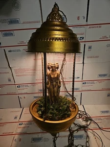 Vintage MCM Mid Century Öl Regen Lampe 3 Göttinnen, groß 36" hoch - Bild 1 von 6