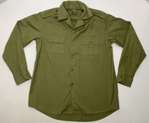 Military Field Overshirt Button Up Olive Green Long Sleeve Shirt 101 - Picture 1 of 12