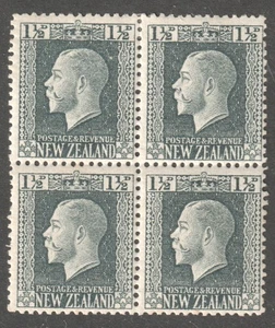 NEW ZEALAND 1916 - 31 1 1/2d KING GEORGE V - BLOCK OF 4 - Bild 1 von 2