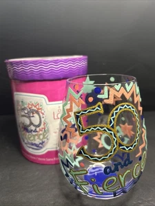 Copa de vino sin tallo Lolita “50 And Fierce” de 5" nueva en caja - Imagen 1 de 11