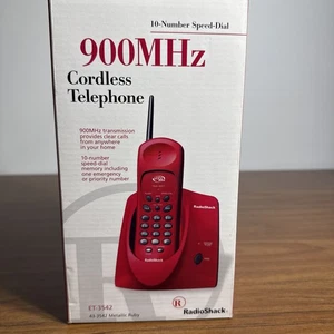 Teléfono inalámbrico RadioShack 900 MHz de colección Rubí metálico 43-3542 - Imagen 1 de 8