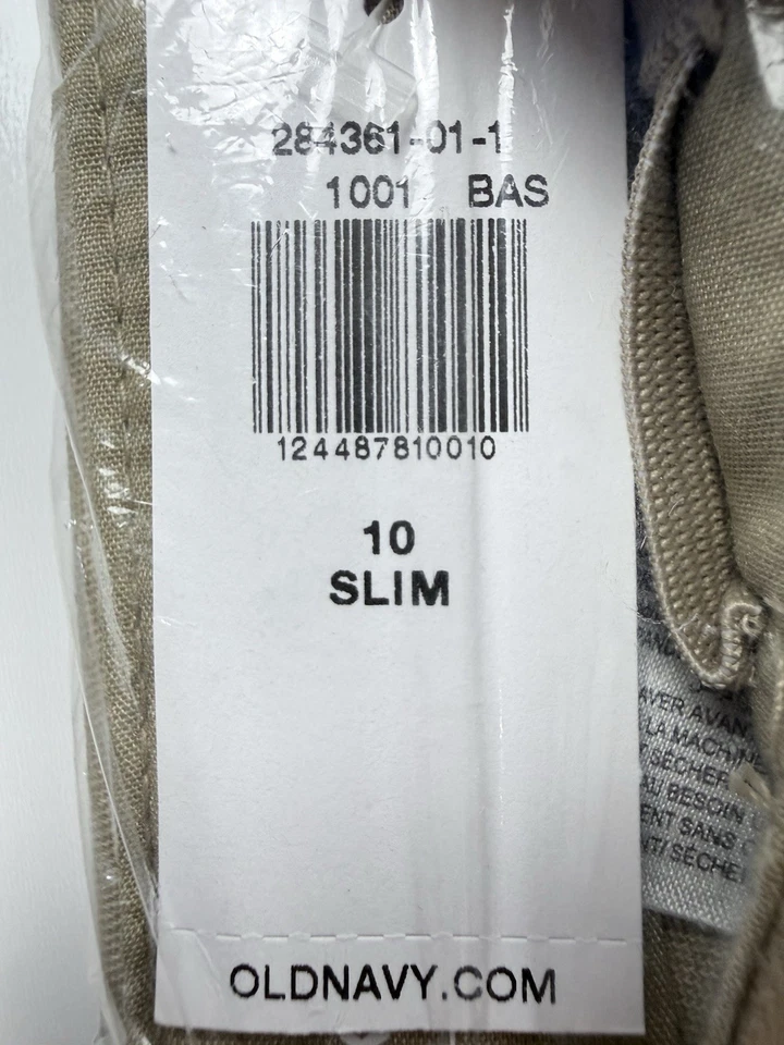 Old Navy Boys Skinny Basic Pants Size 10 Slim Khaki Beige NWT - Image 1 of 4