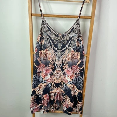 Grace & Co. Camiseta sin mangas para mujer 12 negra rosa floral camisola cuello redondo sin mangas Foto 1 de 4