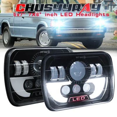 Par de faros LED Ramcharger de 5x7" 7x6" para Dodge W150/250/350 D100/150/250/350 Foto 1 de 4