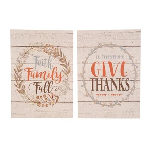 "Faith Family Fall" & "Give Thanks" Wall Art, Assortment of 2 - Picture 1 of 4