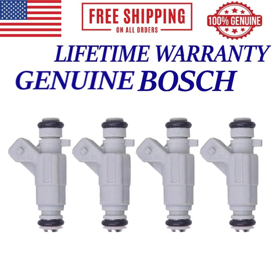 Bosch OEM Set of 4 Fuel Injectors Fits 1998-02 Saab 9-3 2.0 Turbo 0280156022 - Image 1 of 4