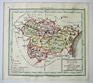 CARTE DEPARTEMENT AUDE Atlas National Portatif CARCASSONNE Limout Mirepoix 1791 - Picture 1 of 1