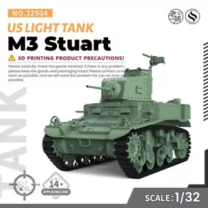 SSMODEL SS32504 1/32 kit modellino militare US M3 Stuart carro armato leggero - Foto 1 di 5