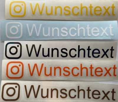 BEEEECREATION.DE 3x Aufkleber / Sticker - Instagram Wunschtext - Arial - Grösse M