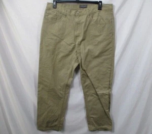 Saddlebred Mens Pants 40X30 Brown Khaki Straight Casual Beige Cotton Pockets  - Picture 1 of 10
