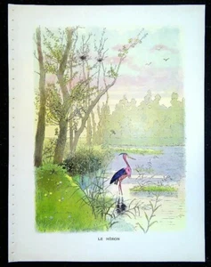 Gravure des fables de Jean de La Fontaine, Le héron - Imagen 1 de 1
