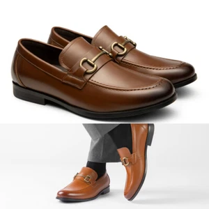 Men's Dress Loafers Slip-on Formal Shoes Business Wedding Shoes - Picture 1 of 15