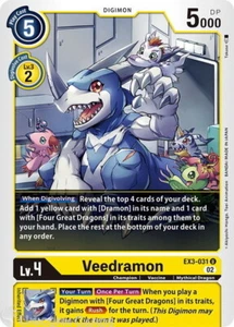 Tarjeta Digimon EX3-031 Veedramon poco común como nueva - Imagen 1 de 1