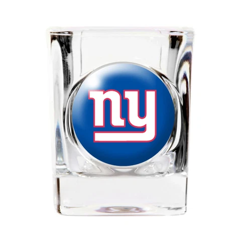 NY GIANTS NFL 2 OZ PREMIUM SQUARE SHOT GLASS W/ LOGO FREE SHIPPING Cover