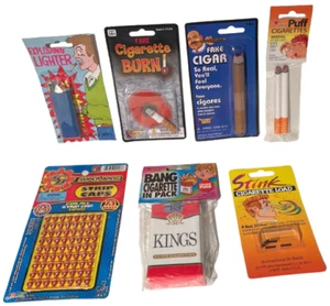 SMOKERS PRANK KIT 7 Tricks Joke Bang Cigarettes Ash Exploding Lighter Gag Gift - Picture 1 of 13