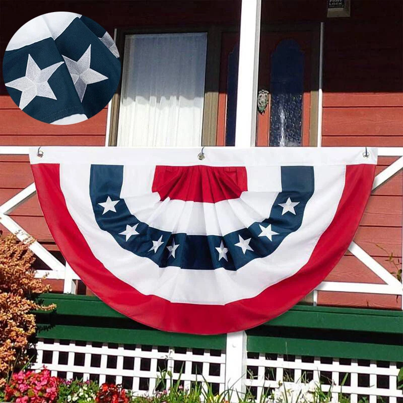 American Fan Flag Independence Day Decor Patriotic July Guardrail Decor 2024 - Image 1 of 4