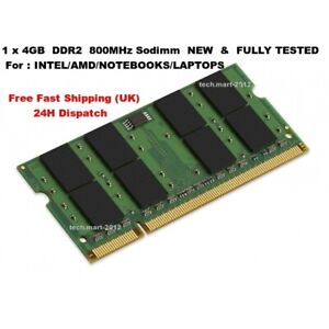  MEMORY .RAM .DDR2. 4GB.LAPTOP.VERY FAST. UPGRADE.(Brand New) 1 x 4 GB .per slot
