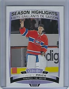 2019-20 O-Pee-Chee #600 Carey Price Saison Highlights - Bild 1 von 2